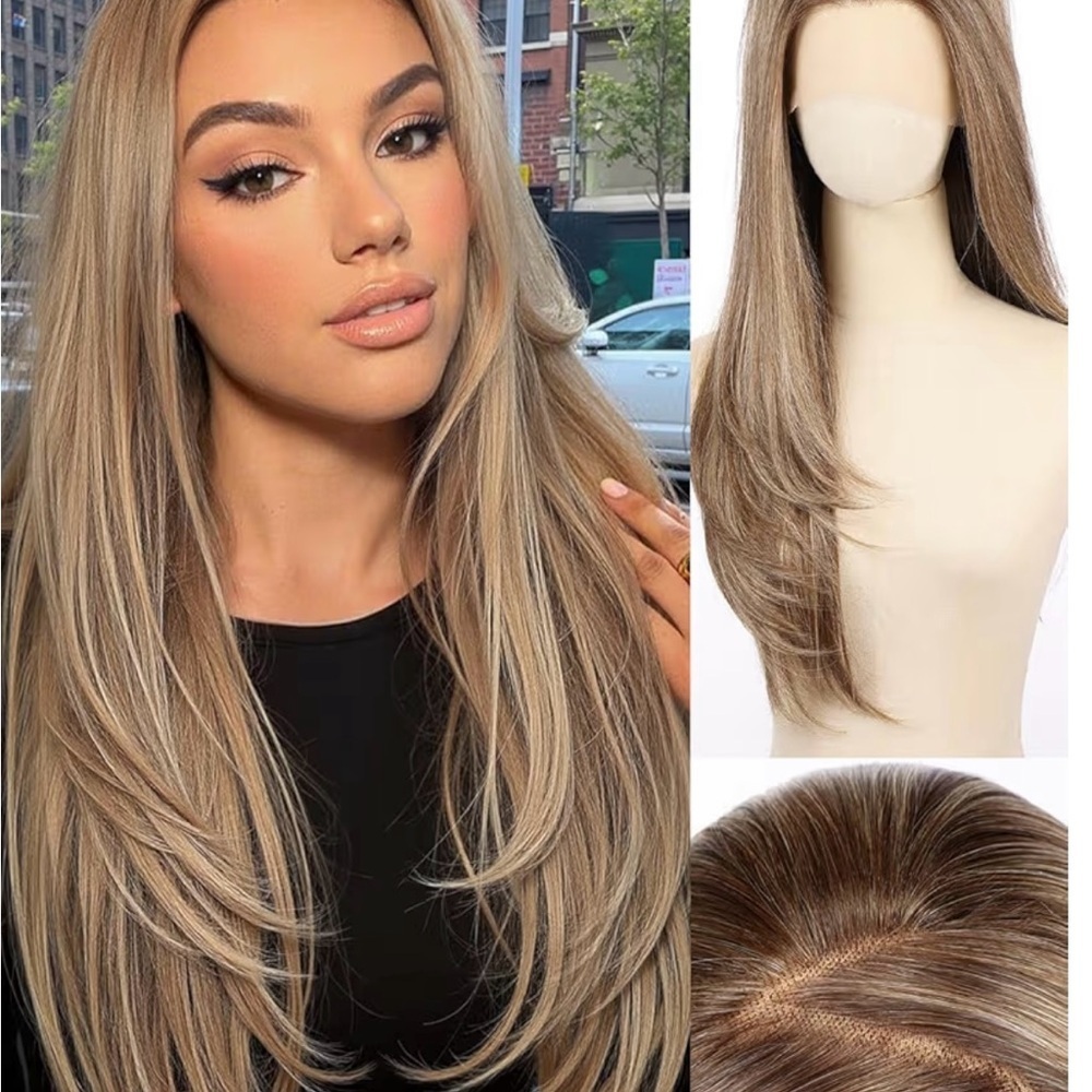 Straight 13x4 HD Lace Front Wig for Women, 26inch Heat Resistant Synthetic Hair